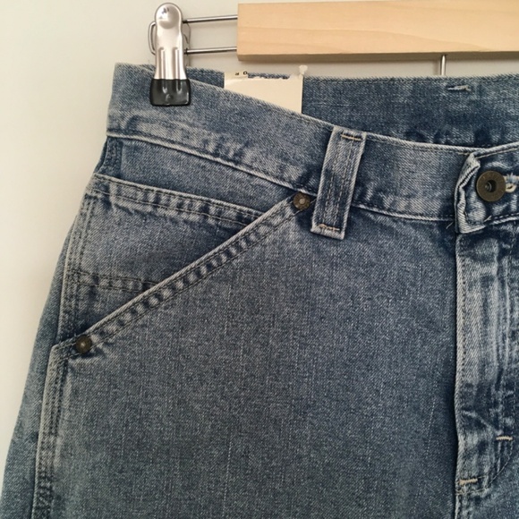 VTG Lee Dungarees Carpenter Shorts Sz 30 Retro Stone Blue Denim Made In USA NWT - Picture 8 of 16